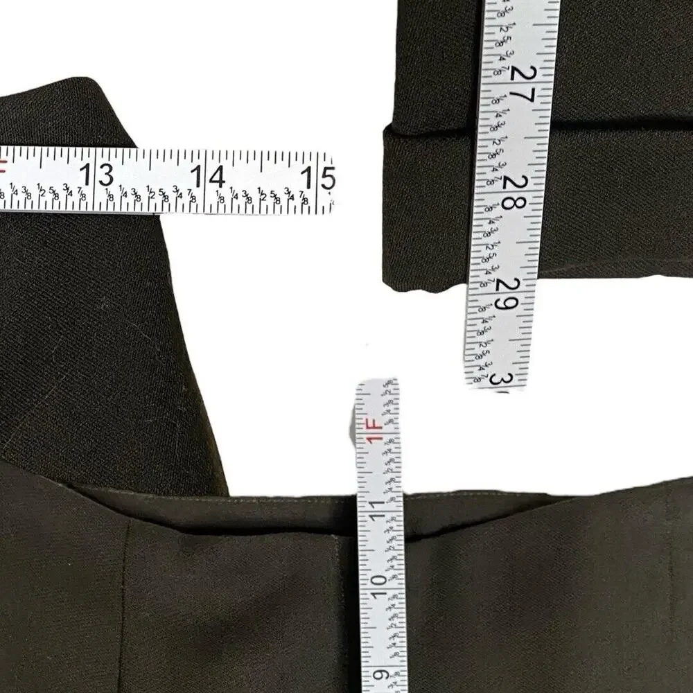 Rena Rowan Wool Dress Pants 4P Brown Lagom Corpcore Classic Office Minimalist‎